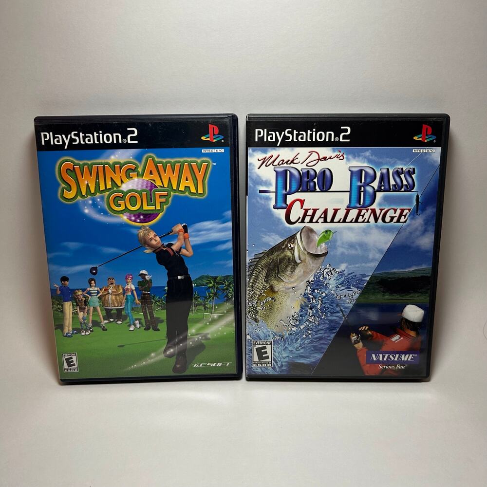 Swing Away Golf + Mark Davis Pro Bass Challenge - CIB Lot of 2 - PS2